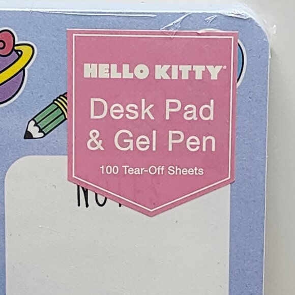 Hello Kitty Desk Note Pad w/ Tear Off Sheets, Gel Pen | Science Theme | NEW - Picture 2 of 8